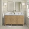 James Martin Vanities 60'' Double Vanity, Light Natural Oak w/ Single Hole 3 CM White Zeus Quartz Top & Backsplash 424-V60D-LNO-1WZ - alternate 2